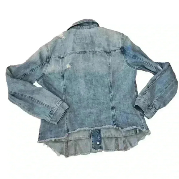 Blank NYC Women's Light Wash Distressed Denim Jacket S - Picture 5 of 15